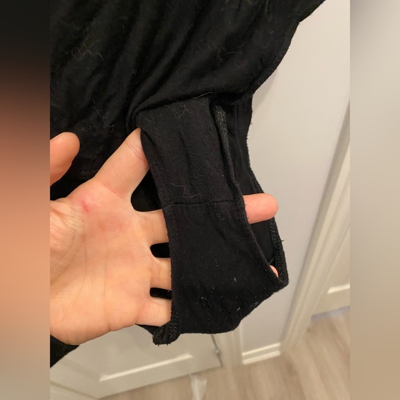 Aerie black scoop neck bodysuit w/ low back scoop - Picture 3 of 4